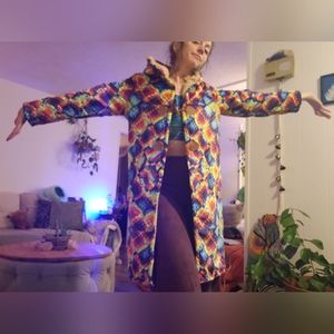 Trippy Rainbow Rave Coat